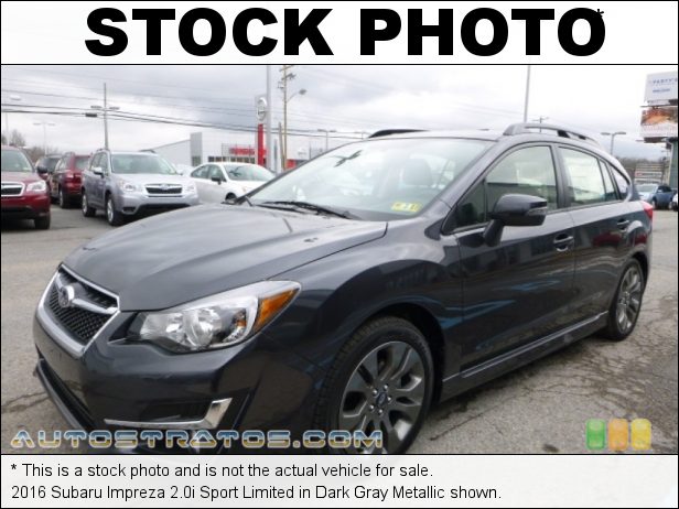 Stock photo for this 2016 Subaru Impreza 2.0i Sport Limited 2.0 Liter DOHC 16-Valve DAVCS Horizontally Opposed 4 Cylinder Lineartronic CVT Automatic