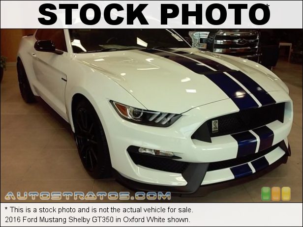 Stock photo for this 2016 Ford Mustang Shelby GT350 5.2 Liter DOHC 32-Valve Ti-VCT V8 6 Speed Manual