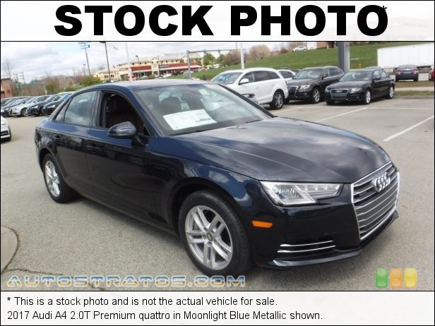 Stock photo for this 2017 Audi A4 2.0T Premium quattro 2.0 Liter TFSI Turbocharged DOHC 16-Valve VVT 4 Cylinder 7 Speed S tronic Dual-Clutch Automatic