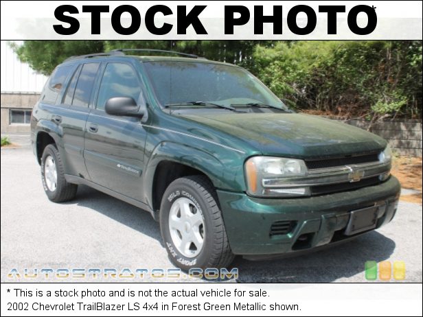 Stock photo for this 2002 Chevrolet TrailBlazer 4x4 4.2 Liter DOHC 24-Valve Vortec Inline 6 Cylinder 4 Speed Automatic