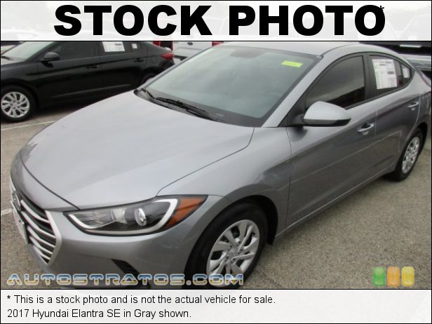 Stock photo for this 2017 Hyundai Elantra SE 2.0 liter DOHC 16-Valve D-CVVT 4 Cylinder 6 Speed SHIFTRONIC Automatic