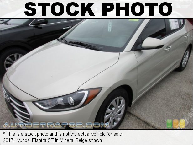 Stock photo for this 2017 Hyundai Elantra SE 2.0 liter DOHC 16-Valve D-CVVT 4 Cylinder 6 Speed SHIFTRONIC Automatic