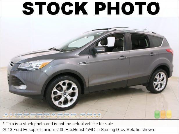 Stock photo for this 2013 Ford Escape Titanium 2.0L EcoBoost 4WD 2.0 Liter DI Turbocharged DOHC 16-Valve Ti-VCT EcoBoost 4 Cylind 6 Speed SelectShift Automatic