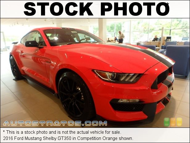 Stock photo for this 2016 Ford Mustang Shelby GT350 5.2 Liter DOHC 32-Valve Ti-VCT V8 6 Speed Manual