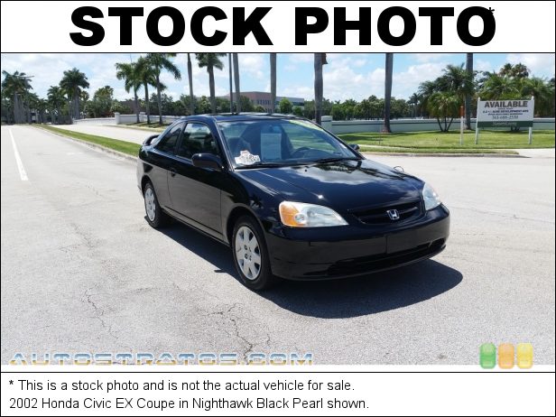 Stock photo for this 2002 Honda Civic EX Coupe 1.7 Liter SOHC 16-Valve 4 Cylinder 5 Speed Manual
