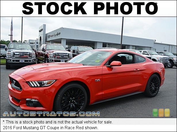 Stock photo for this 2016 Ford Mustang GT Coupe 5.0 Liter DOHC 32-Valve Ti-VCT V8 6 Speed Manual