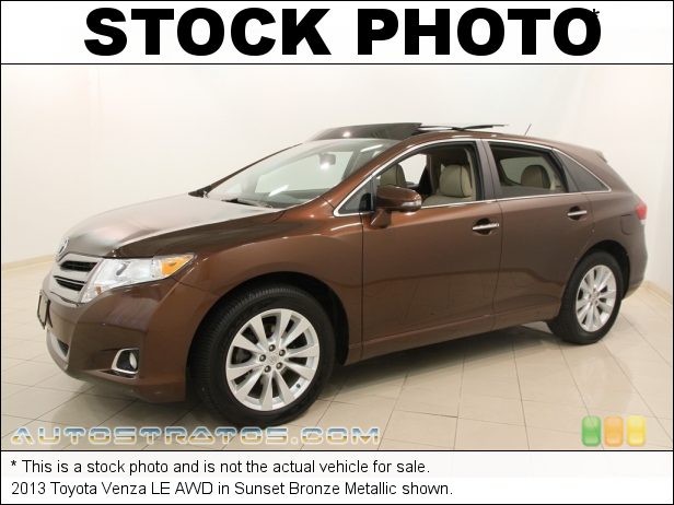 Stock photo for this 2015 Toyota Venza LE 2.7 Liter DOHC 16-Valve Dual VVT-i 4 Cylinder 6 Speed ECT-i Automatic