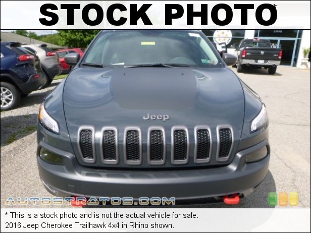 Stock photo for this 2016 Jeep Cherokee Trailhawk 4x4 3.2 Liter DOHC 24-Valve VVT V6 9 Speed Automatic