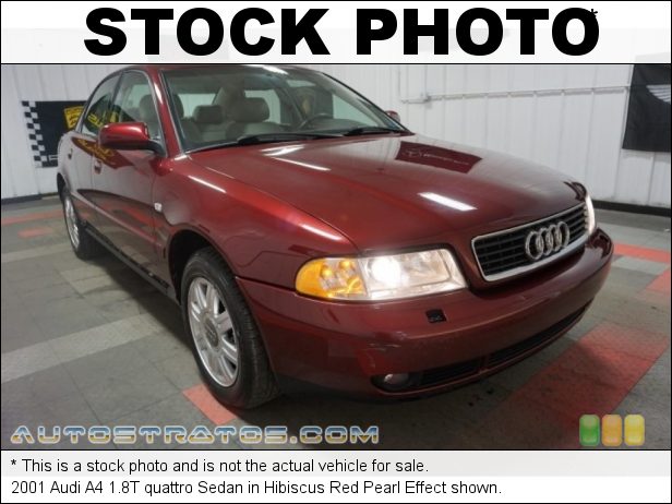 Stock photo for this 2001 Audi A4 1.8T quattro Sedan 1.8 Liter Turbocharged DOHC 20V 4 Cylinder 5 Speed Tiptronic Automatic