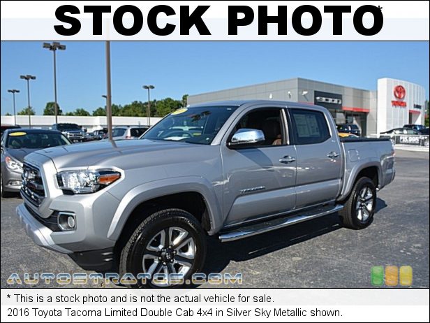 Stock photo for this 2016 Toyota Tacoma Limited Double Cab 4x4 3.5 Liter DI Atkinson-Cycle DOHC 16-Valve VVT-i V6 6 Speed Automatic