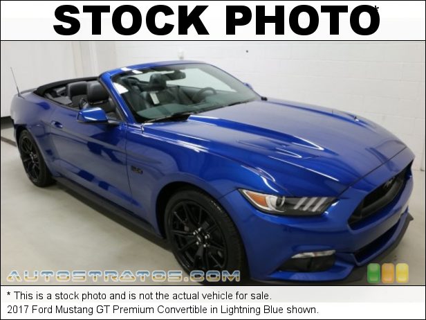 Stock photo for this 2017 Ford Mustang GT Premium Convertible 5.0 Liter DOHC 32-Valve Ti-VCT V8 6 Speed Manual