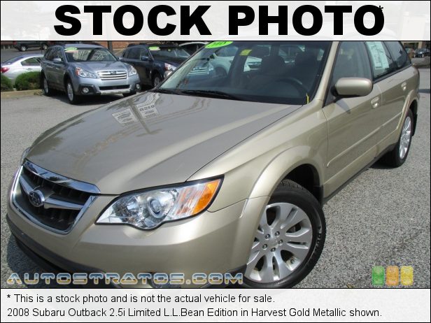 Stock photo for this 2008 Subaru Outback 2.5i Limited 2.5 Liter SOHC 16-Valve VVT Flat 4 Cylinder 4 Speed Sportshift Automatic