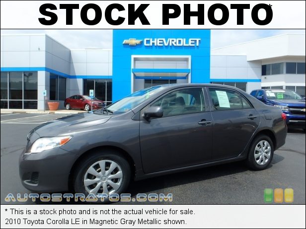 Stock photo for this 2010 Toyota Corolla LE 1.8 Liter DOHC 16-Valve Dual VVT-i 4 Cylinder 4 Speed Automatic