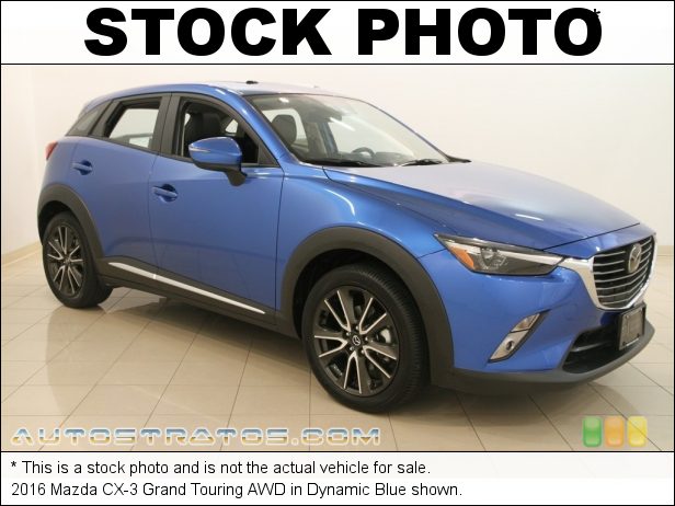 Stock photo for this 2016 Mazda CX-3 Grand Touring AWD 2.0 Liter DI DOHC 16-Valve VVT SKYACTIV-G 4 Cylinder 6 Speed SKYACTIV-Drive Automatic