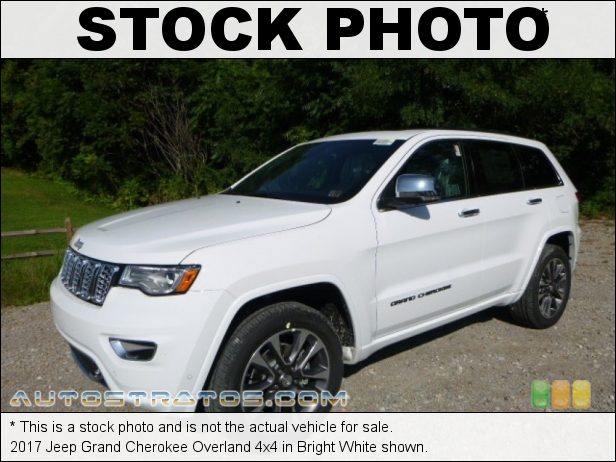 Stock photo for this 2017 Jeep Grand Cherokee Overland 4x4 3.6 Liter DOHC 24-Valve VVT V6 8 Speed Automatic