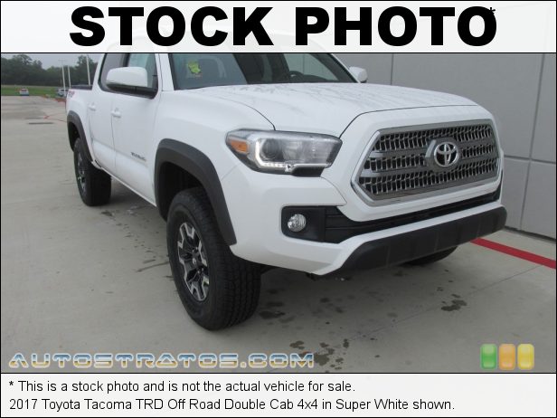 Stock photo for this 2017 Toyota Tacoma TRD Off Road Double Cab 4x4 3.5 Liter DOHC 24-Valve VVT-iW V6 6 Speed ECT-i Automatic