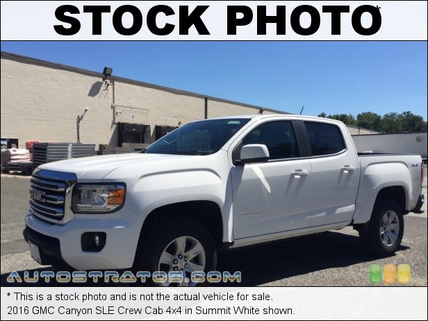 Stock photo for this 2016 GMC Canyon SLE Crew Cab 4x4 3.6 Liter DI DOHC 24-Valve VVT V6 6 Speed Automatic