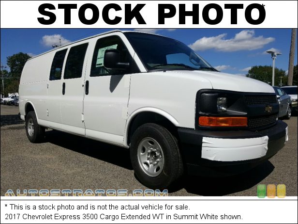 Stock photo for this 2017 Chevrolet Express 3500 Cargo Extended WT 6.0 Liter OHV 16-Valve VVT Vortec V8 6 Speed Automatic