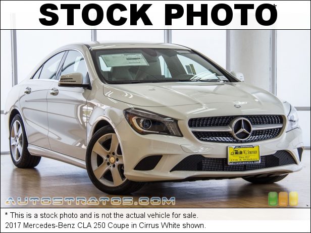 Stock photo for this 2017 Mercedes-Benz CLA 250 Coupe 2.0 Liter Twin-Turbocharged DOHC 16-Valve VVT 4 Cylinder 7 Speed DCT Dual-Clutch Automatic