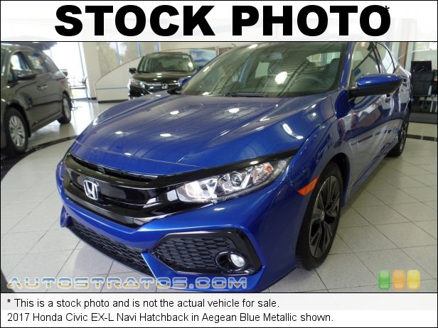 Stock photo for this 2017 Honda Civic EX-L Navi Hatchback 1.5 Liter Turbocharged DOHC 16-Valve 4 Cylinder CVT Automatic