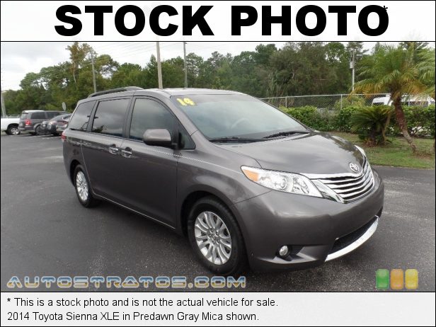 Stock photo for this 2014 Toyota Sienna XLE 3.5 Liter DOHC 24-Valve Dual VVT-i V6 6 Speed ECT-i Automatic