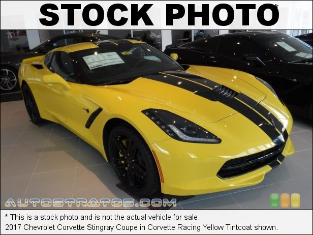 Stock photo for this 2017 Chevrolet Corvette Stingray Coupe 6.2 Liter DI OHV 16-Valve VVT V8 7 Speed Manual