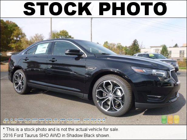 Stock photo for this 2016 Ford Taurus SHO AWD 3.5 Liter DI Twin-Turbocharged DOHC 24-Valve EcoBoost V6 6 Speed SelectShift Automatic