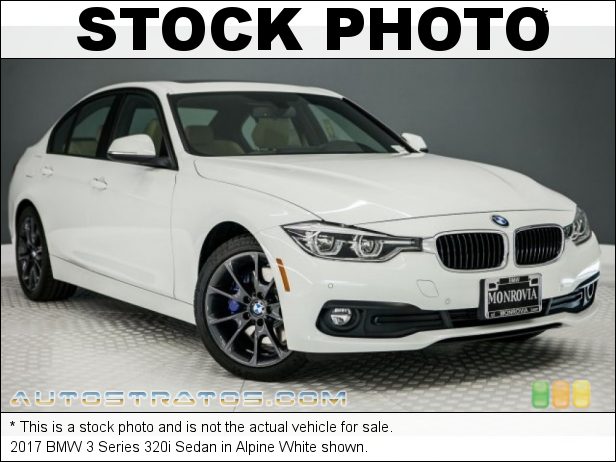 Stock photo for this 2017 BMW 3 Series 320i Sedan 2.0 Liter DI TwinPower Turbocharged DOHC 16-Valve VVT 4 Cylinder 8 Speed Automatic