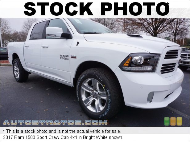 Stock photo for this 2017 Ram 1500 Sport Crew Cab 4x4 5.7 Liter OHV HEMI 16-Valve VVT MDS V8 8 Speed Automatic