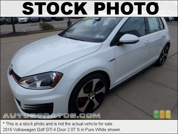 Stock photo for this 2016 Volkswagen Golf GTI Door 2.0T 2.0 Liter FSI Turbocharged DOHC 16-Valve VVT 4 Cylinder 6 Speed Automatic