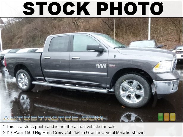 Stock photo for this 2017 Ram 1500 Big Horn Crew Cab 4x4 5.7 Liter OHV HEMI 16-Valve VVT MDS V8 8 Speed Automatic