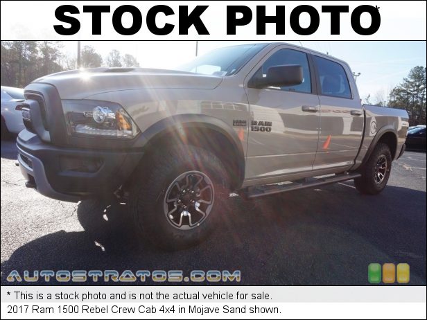 Stock photo for this 2017 Ram 1500 Rebel Crew Cab 4x4 5.7 Liter OHV HEMI 16-Valve VVT MDS V8 8 Speed Automatic