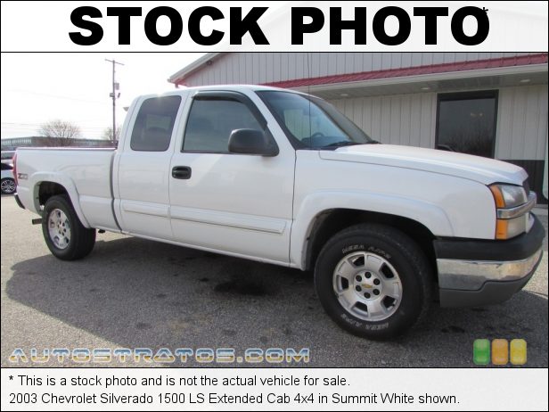 Stock photo for this 2003 Chevrolet Silverado 1500 Extended Cab 4x4 5.3 Liter OHV 16-Valve Vortec V8 4 Speed Automatic