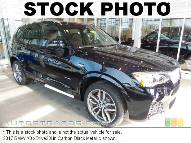 Stock photo for this 2017 BMW X3 xDrive28i 2.0 Liter TwinPower Turbocharged DI DOHC 16-Valve VVT 4 Cylinder 8 Speed STEPTRONIC Automatic