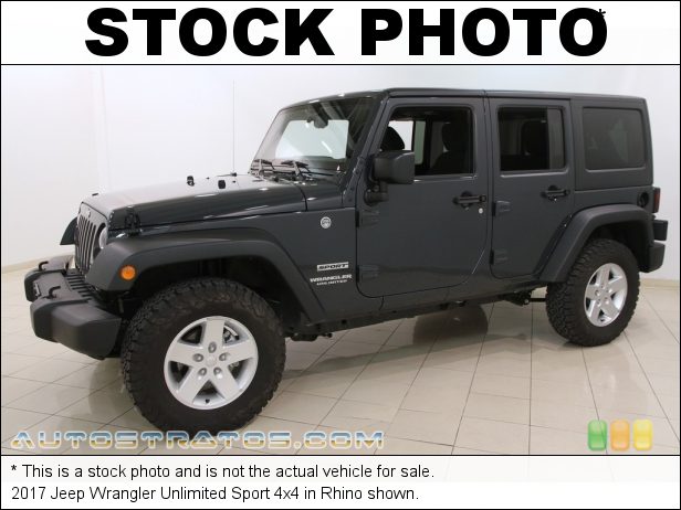 Stock photo for this 2017 Jeep Wrangler Unlimited Sport 4x4 3.6 Liter DOHC 24-Valve VVT V6 5 Speed Automatic