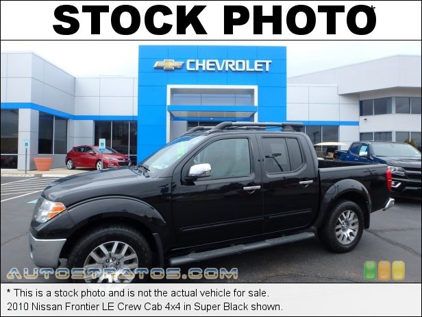 Stock photo for this 2010 Nissan Frontier LE Crew Cab 4x4 4.0 Liter DOHC 24-Valve CVTCS V6 5 Speed Automatic