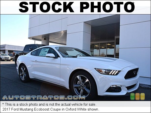 Stock photo for this 2017 Ford Mustang EcoBoost Coupe 2.3 Liter DI Turbocharged DOHC 16-Valve GTDI 4 Cylinder 6 Speed SelectShift Automatic