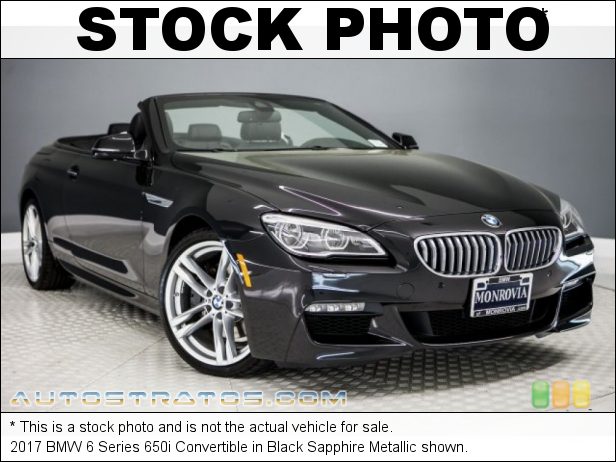 Stock photo for this 2017 BMW 6 Series 650i Convertible 4.4 Liter DI TwinPower Turbocharged DOHC 32-Valve VVT V8 8 Speed Automatic