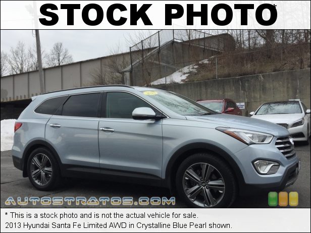 Stock photo for this 2013 Hyundai Santa Fe Limited AWD 3.3 Liter GDi DOHC 24-Valve D-CVVT V6 6 Speed Shiftronic Automatic