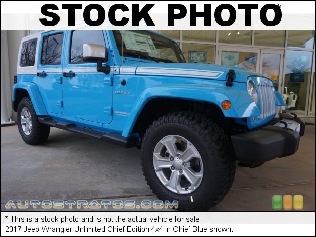 Stock photo for this 2017 Jeep Wrangler Unlimited Chief Edition 4x4 3.6 Liter DOHC 24-Valve VVT V6 5 Speed Automatic