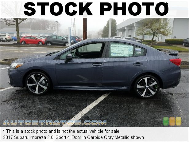 Stock photo for this 2017 Subaru Impreza 2.0i Sport 4-Door 2.0 Liter DI DOHC 16-Valve DAVCS Horizontally Opposed 4 Cylinder Lineartronic CVT Automatic