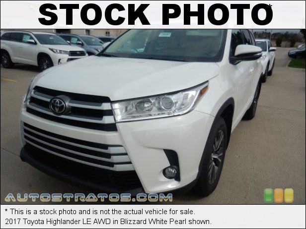 Stock photo for this 2017 Toyota Highlander LE AWD 3.5 Liter DOHC 24-Valve Dual VVT-i V6 8 Speed ECT-i Automatic