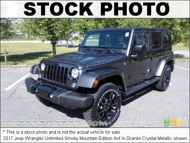 Stock photo for this 2017 Jeep Wrangler Unlimited 4x4 3.6 Liter DOHC 24-Valve VVT V6 5 Speed Automatic