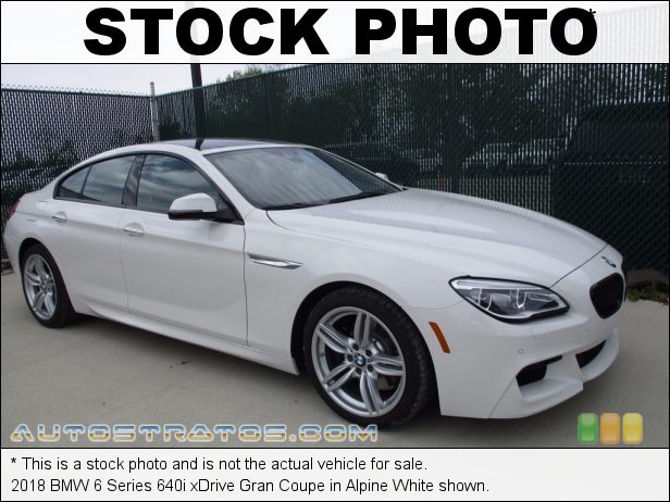 Stock photo for this 2018 BMW 6 Series 640i xDrive Gran Coupe 4.4 Liter TwinPower Turbocharged DOHC 32-Valve VVT V8 8 Speed Automatic