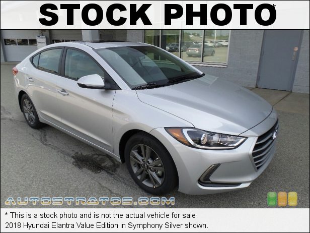 Stock photo for this 2018 Hyundai Elantra Value Edition 2.0 Liter DOHC 16-valve D-CVVT 4 Cylinder 6 Speed Automatic