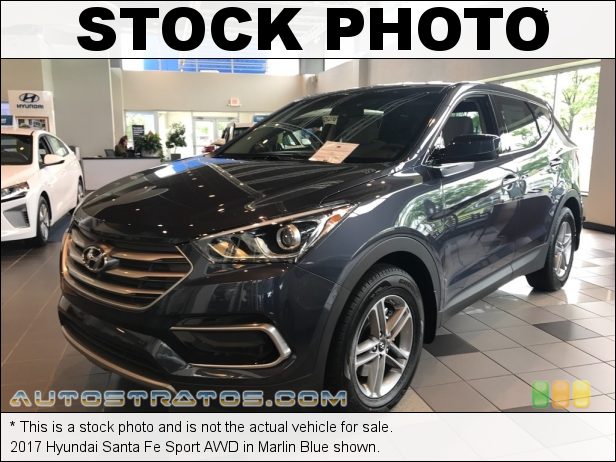Stock photo for this 2017 Hyundai Santa Fe Sport AWD 2.4 Liter GDI DOHC 16-Valve D-CVVT 4 Cylinder 6 Speed SHIFTRONIC Automatic