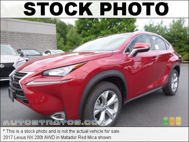 Stock photo for this 2017 Lexus NX 200t AWD 2.0 Liter Turbocharged DOHC 16-Valve VVT-i 4 Cylinder 6 Speed ECT-i Automatic