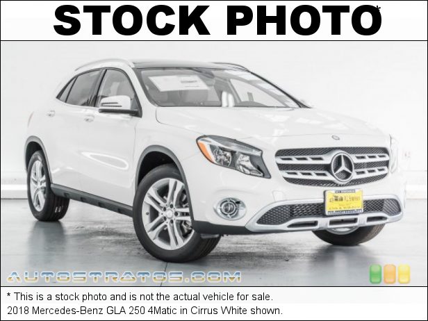 Stock photo for this 2018 Mercedes-Benz GLA 250 4Matic 2.0 Liter Twin-Turbocharged DOHC 16-Valve VVT 4 Cylinder 7 Speed DCT Dual-Clutch Automatic