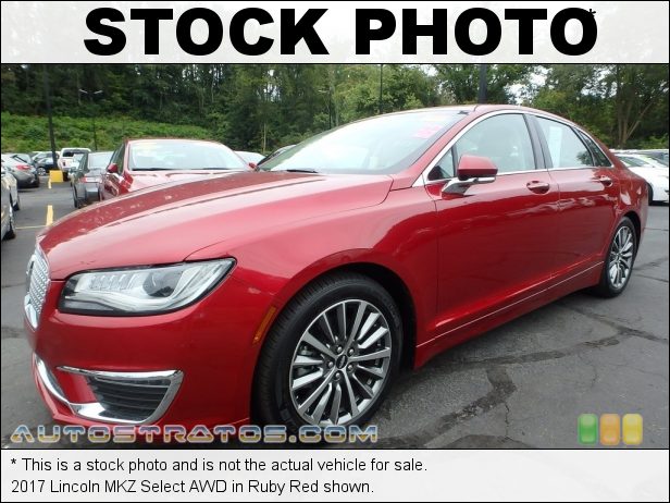 Stock photo for this 2017 Lincoln MKZ Select AWD 2.0 Liter GTDI Turbocharged DOHC 16-Valve Ti-VCT 4 Cylinder 6 Speed Automatic