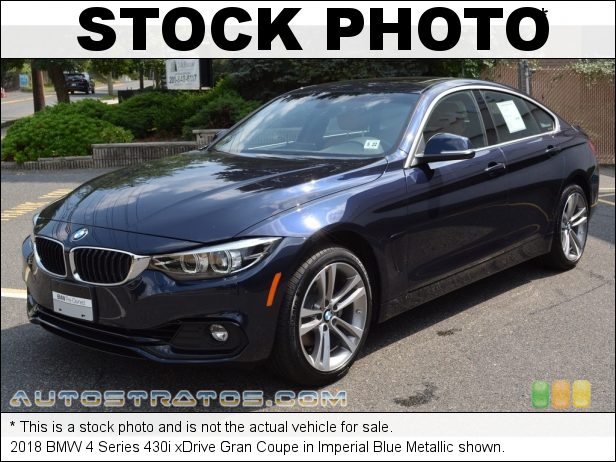 Stock photo for this 2018 BMW 4 Series 430i xDrive Gran Coupe 2.0 Liter DI TwinPower Turbocharged DOHC 16-Valve VVT 4 Cylinder 8 Speed Sport Automatic